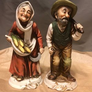 Vintage NAPCOWARE Old Man & Old Women
